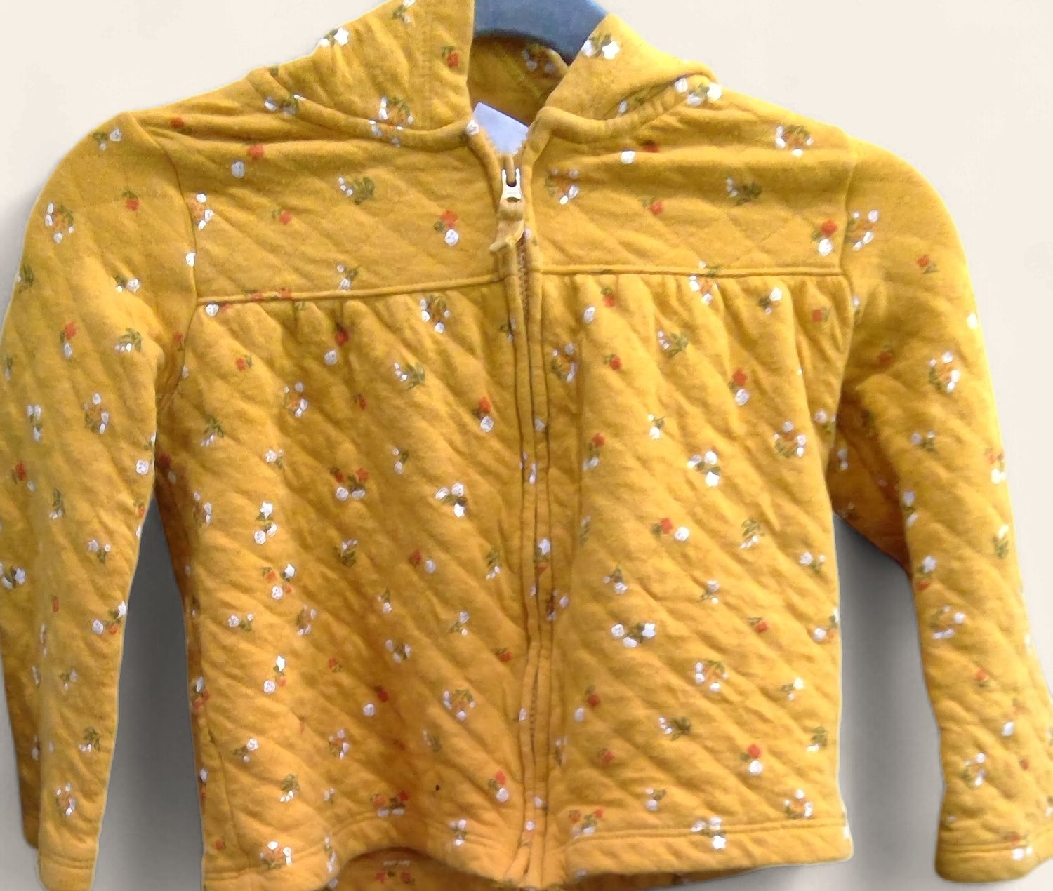 Carters Mustard Yellow Floral Zip Up Kids Jacket Size 24 mo Carters Mustard Yellow Floral Zip Up Kids Jacket Size 24 mo