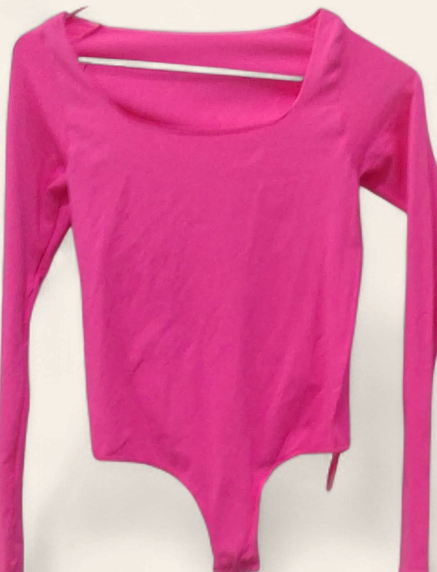 Skims Neon Pink Long Sleeve Bodysuit Size S