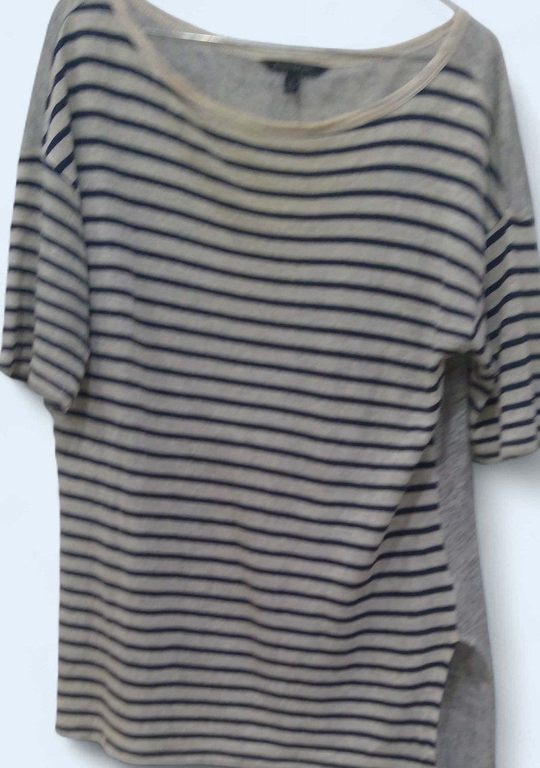 Banana Republic  Cream Navy Striped Shirt Size s