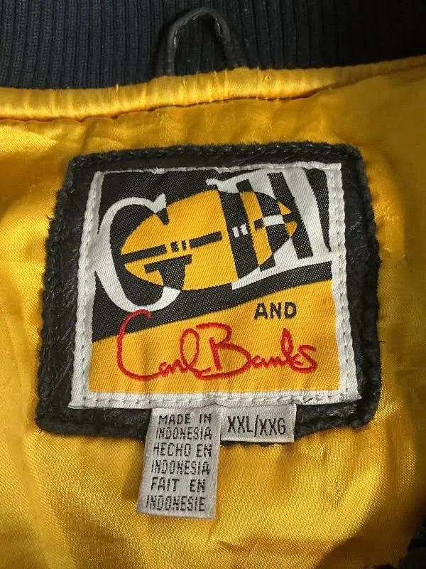 Vintage Pittsburgh Steelers G-III Carl Banks NFL Football Leather Jacket 90’s XXL