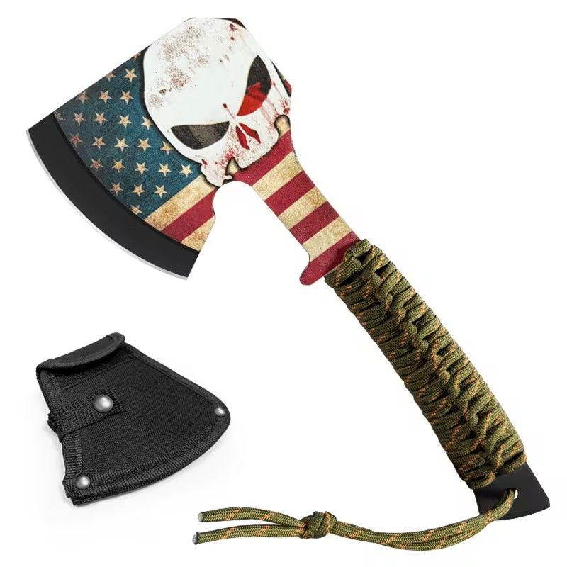 Stainless Ste11-Inch Skull Hand Axe