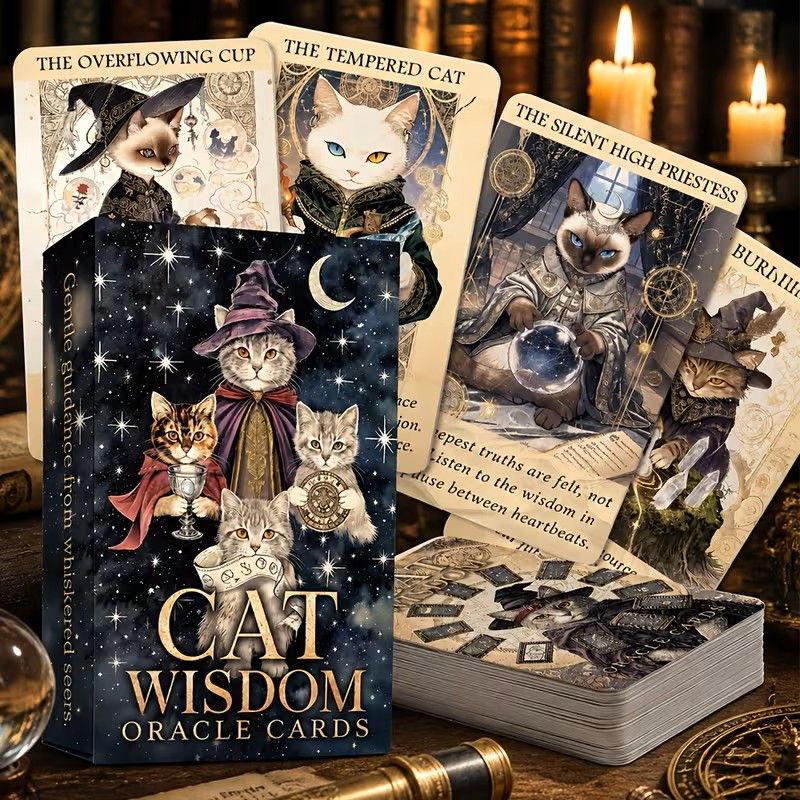 Cat Oracle Cards for Women - Witchy Tarot Deck