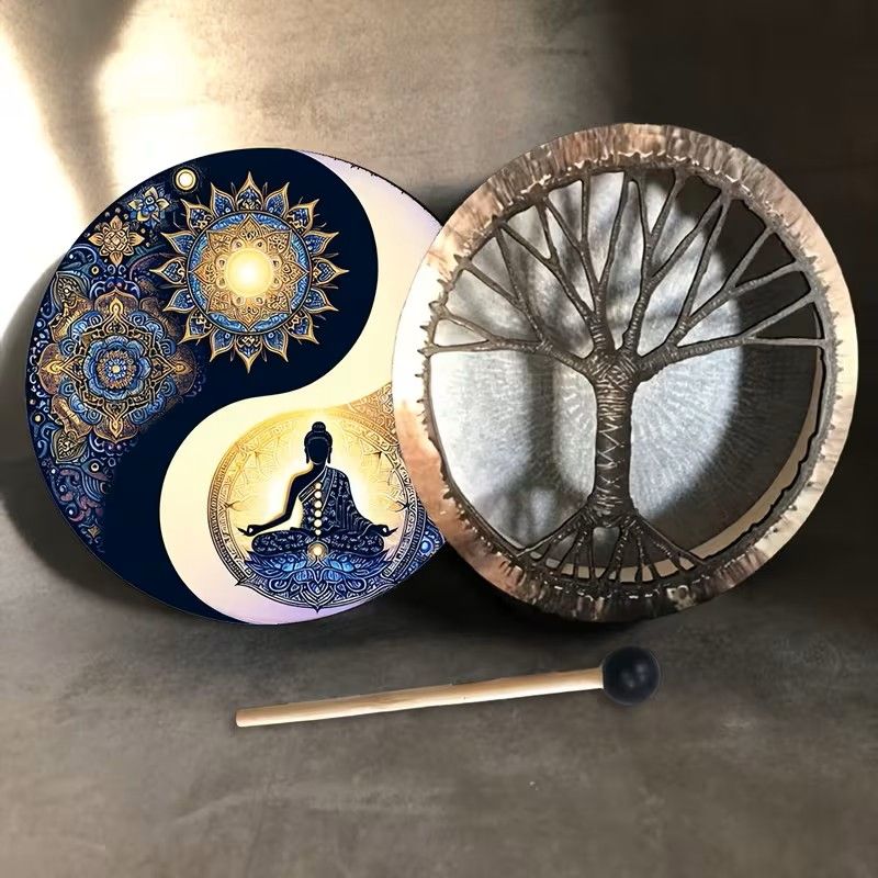 10-Inch Yin Yang Drum, Handmade Drum