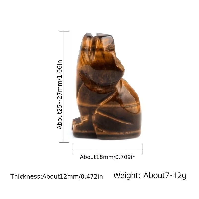 Crystal Carved Wolf, Agate Stone Mini Animal Craft