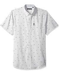 SS Slub Bird Print Shirt Grey
