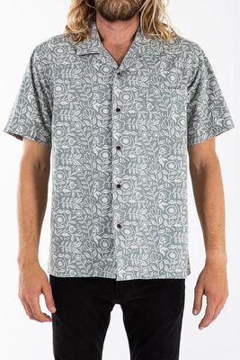 Leary Aloha Shirt-Grey Green