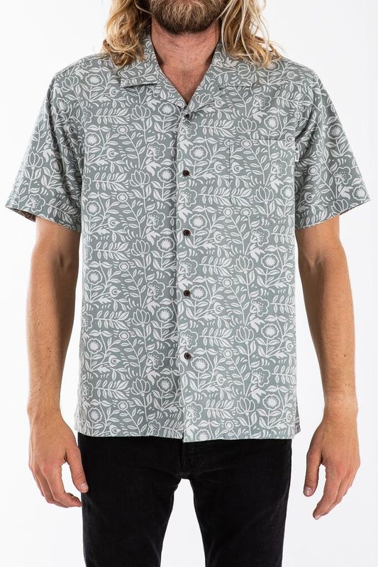 Leary Aloha Shirt-Grey Green
