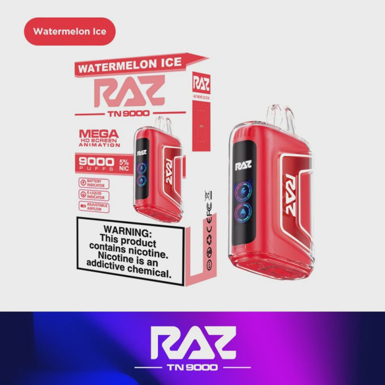 Raz 9000 ZERO Watermelon ice