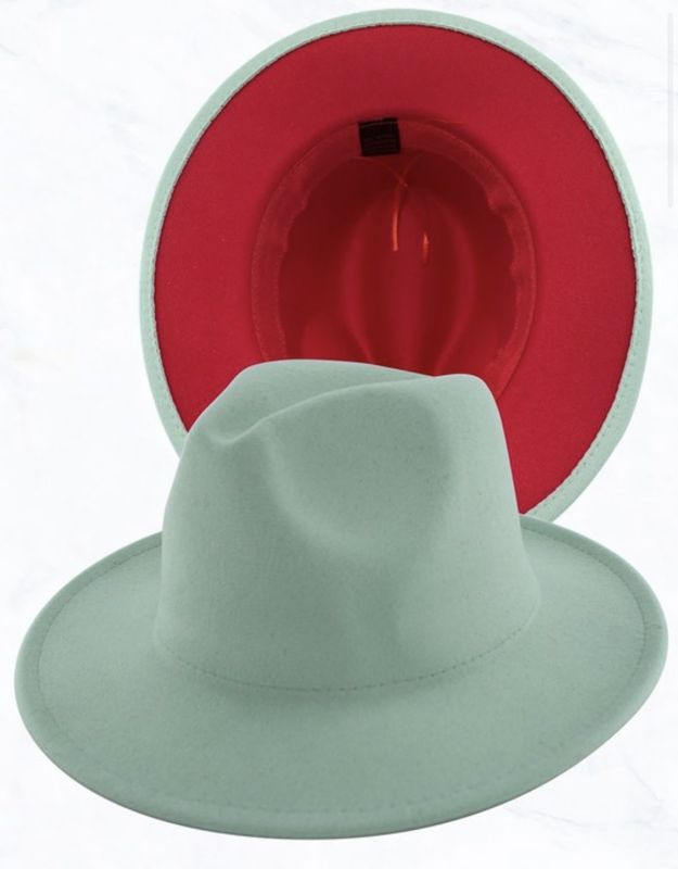 Queen Dora Mint Felt Red-Bottom Fedora Hat