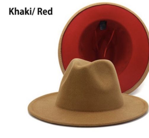 Queen Dora Khaki Felt Red-Bottom Fedora Hat