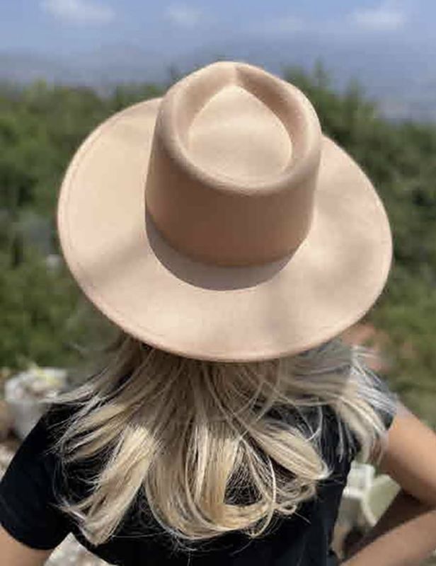 Princess Marilyn Camel Felt Fedora Hat