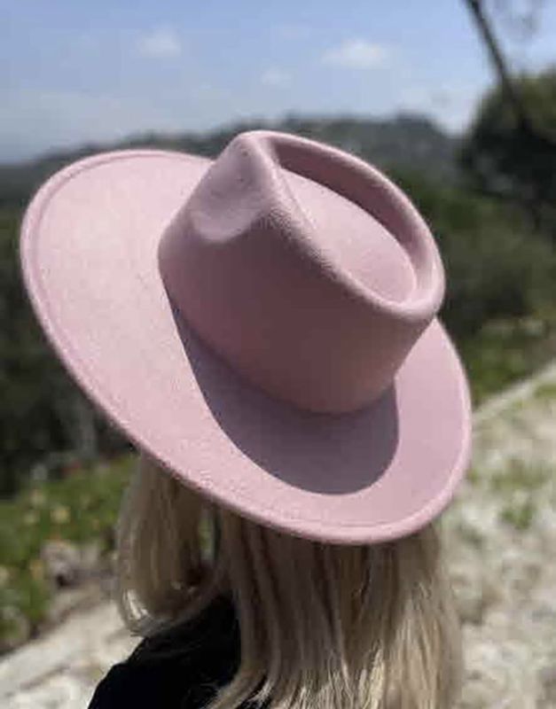 Princess Marilyn Light Pink Felt Fedora Hat