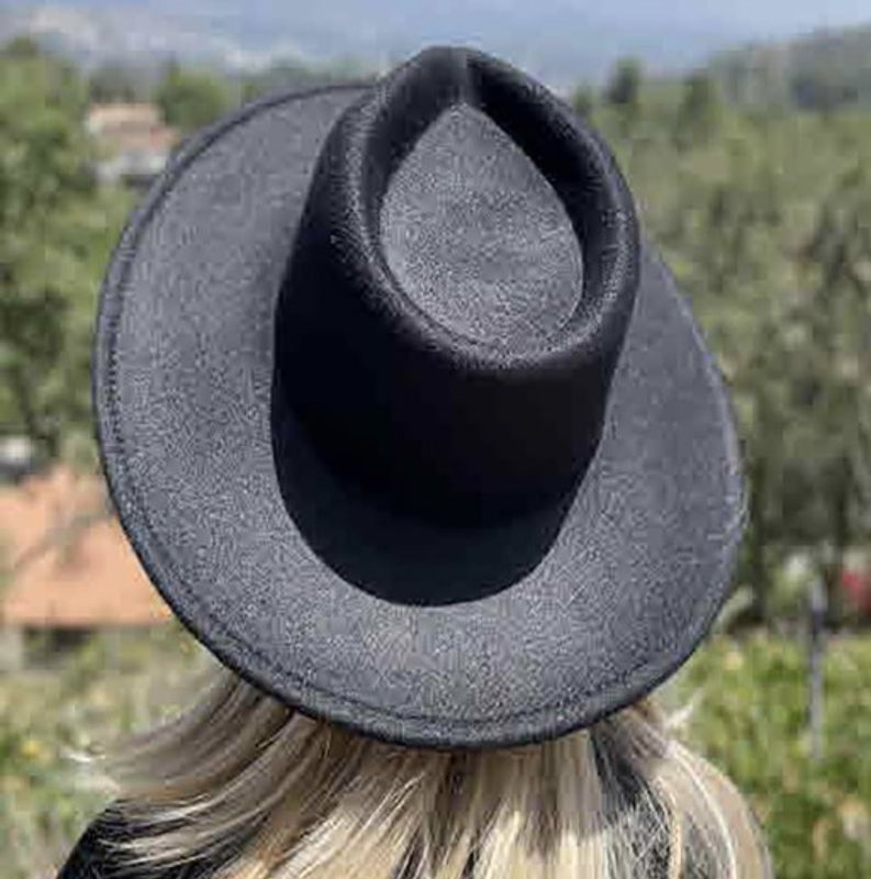 Princess Marilyn Black Felt Fedora Hat