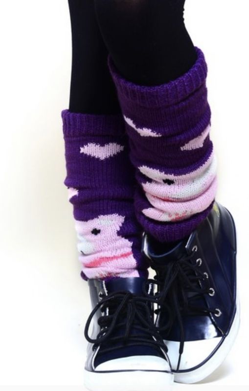 Princess Aniyah Purple with Pink animal leg-warmers (Pair)