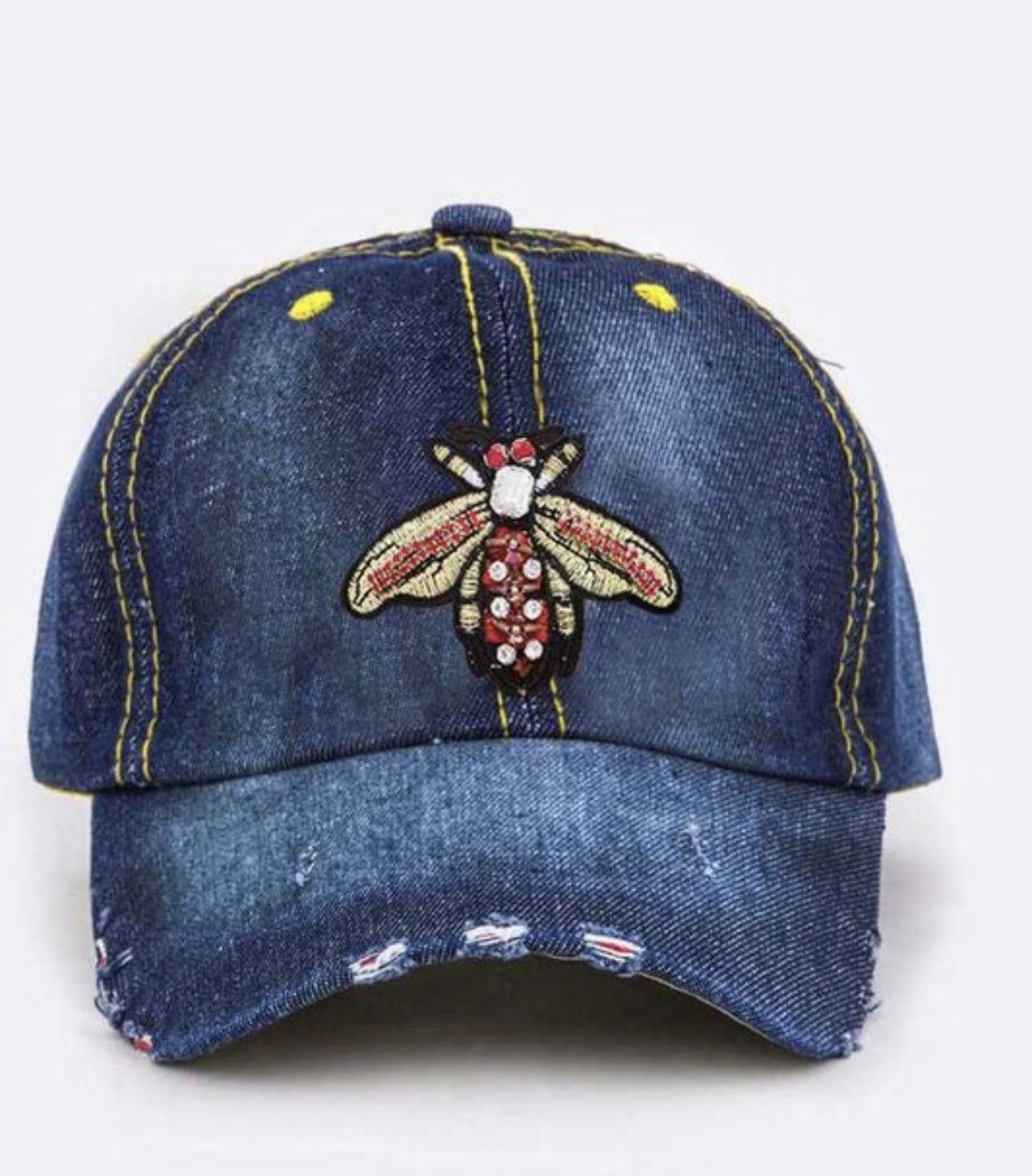 Princess Kavalia Denim Dark Washed Bee "Gucci" Cap
