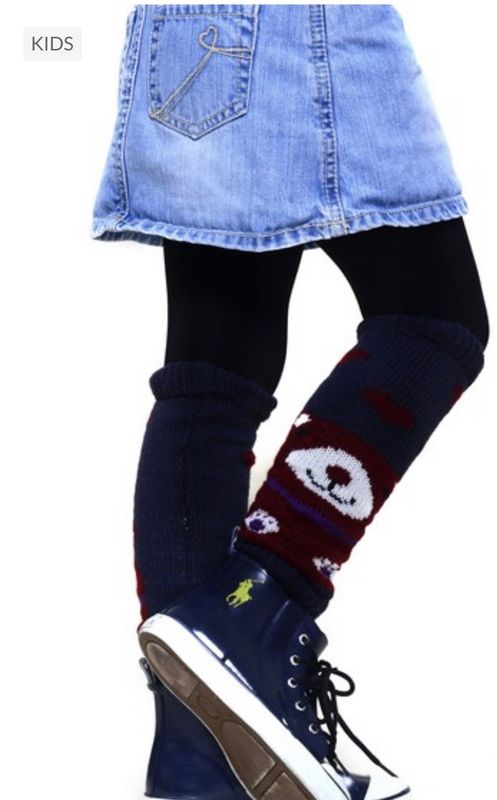 Princess Aniyah Navy Blue with Maroon animal leg-warmers (Pair)