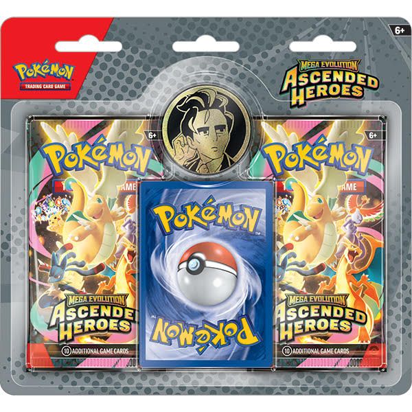 Pokemon TCG: Mega Evolution 02.5 Ascended Heroes- 2 Pack Collection (Random Coin/Promos)