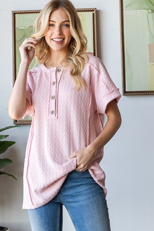 Button Up Jacquard Top