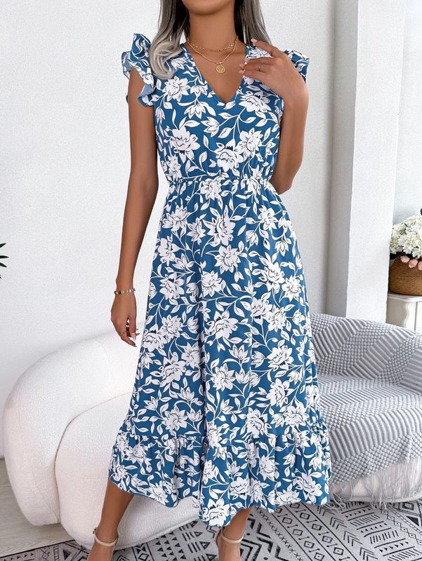Sleeveless V Neck Hok Long Dress