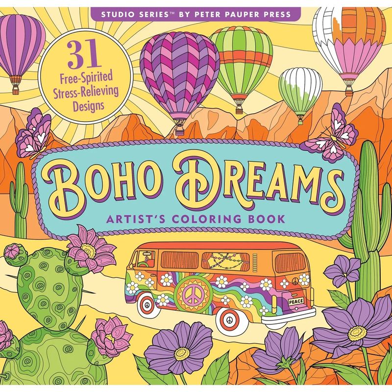 Boho Dreams Artist Adult Coloring Book