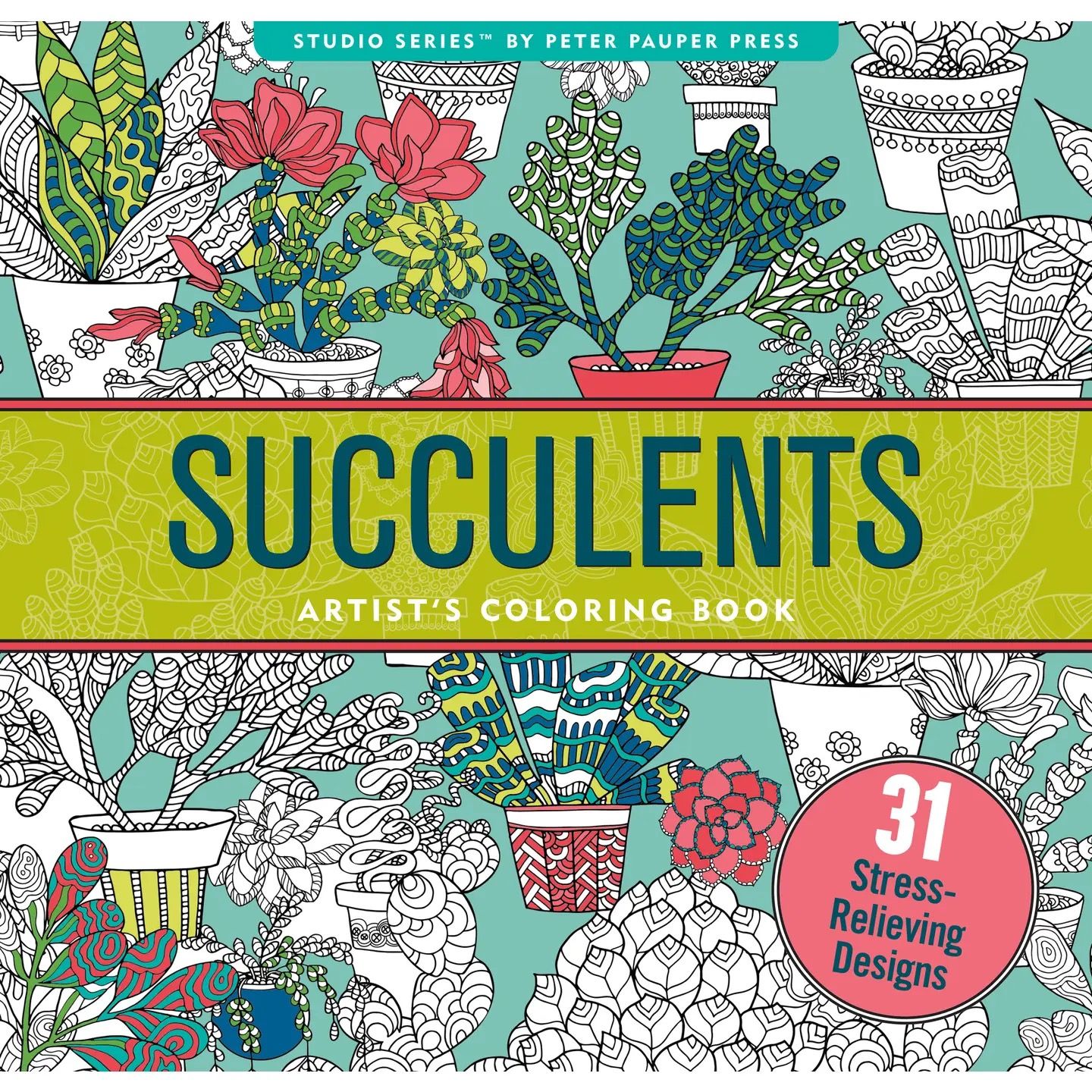 Succulents Artist Adult Coloring Book