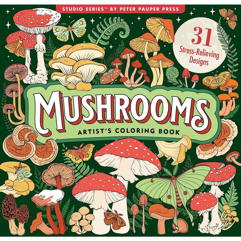 Mushrooms Artist Adult Coloring Book