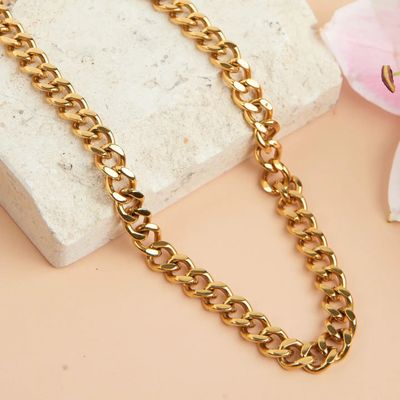 Gold Plated Silver 16&quot; Chunky Chain Necklace