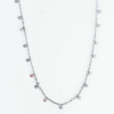 Stainless Steel 16&quot; Disc Chain Necklace