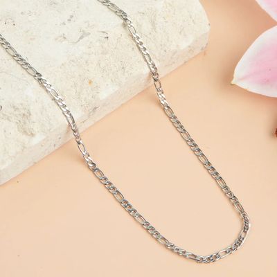 Stainless Steel 16&quot; Figaro Chain Necklace