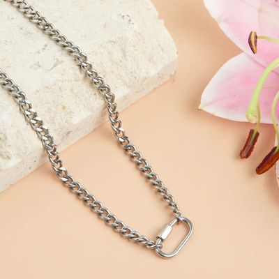 Stainless Steel 16&quot; Functional Carabiner Necklace