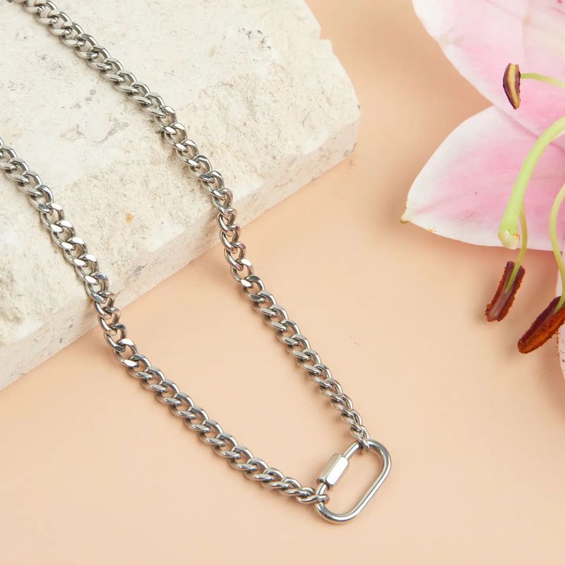 Stainless Steel 16&quot; Functional Carabiner Necklace
