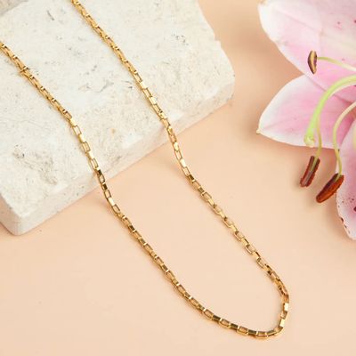 Gold Plated 18&quot;Box Chain Necklace