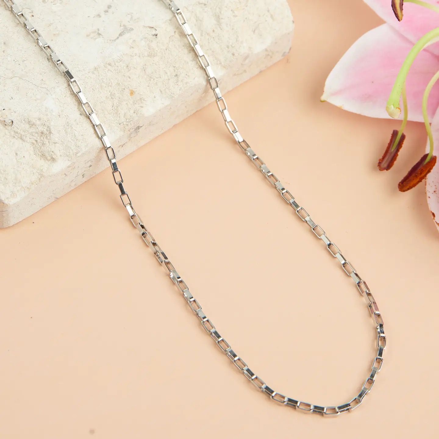 Stainless Steel 18&quot;Box Chain Necklace