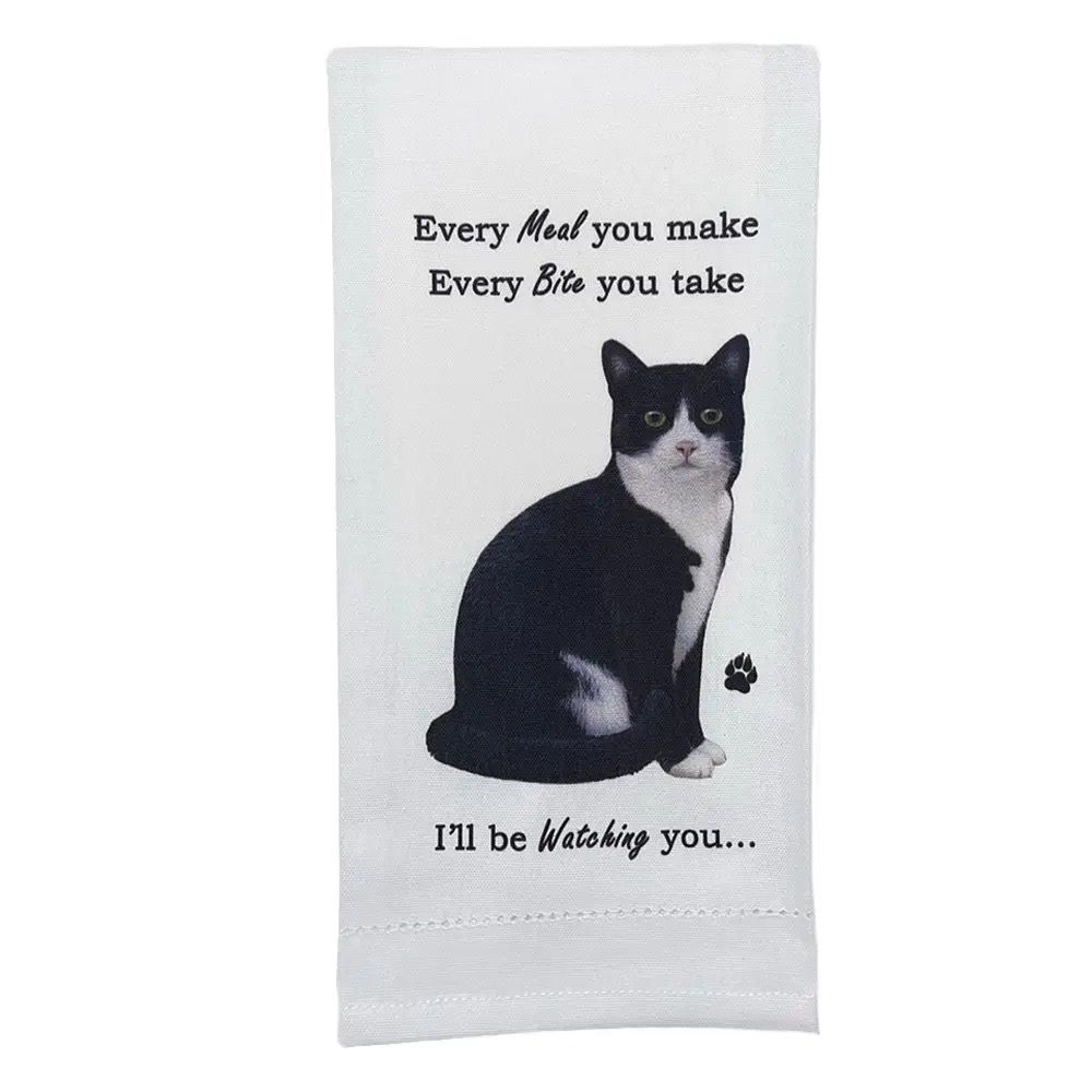 Black &amp; White Cat Kitchen Towel