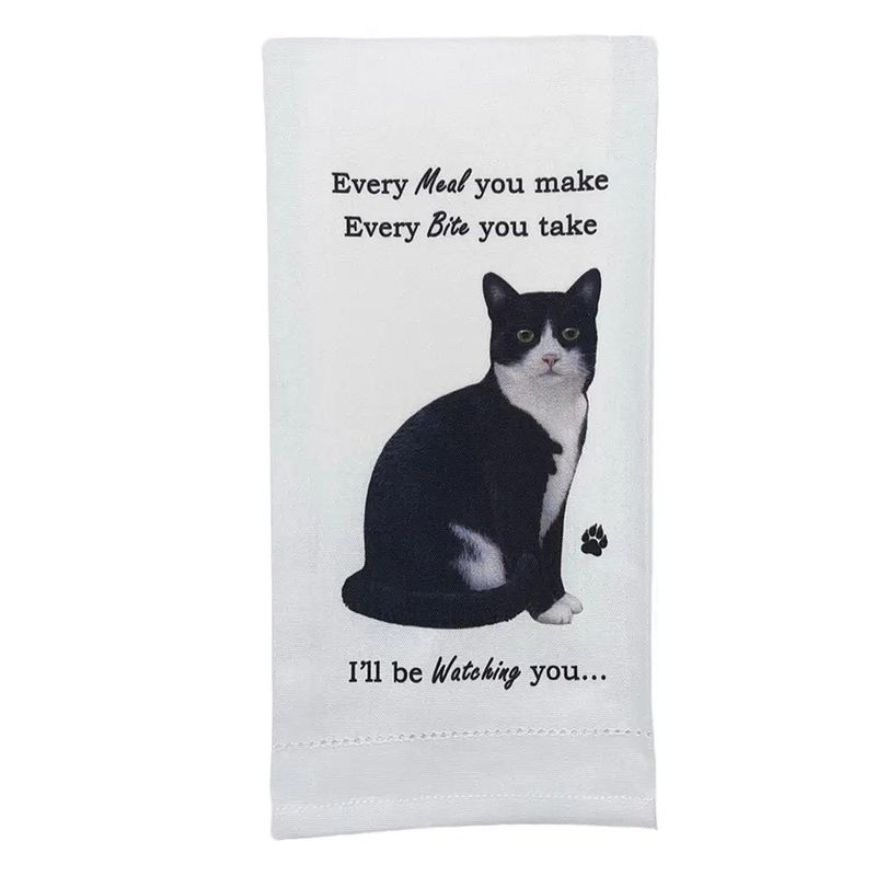 Black &amp; White Cat Kitchen Towel