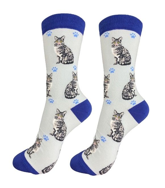 Silver Tabby Cat Socks