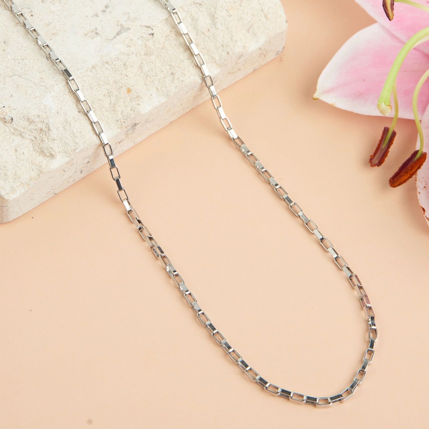 Siver 18&quot; Cable Chain Necklace