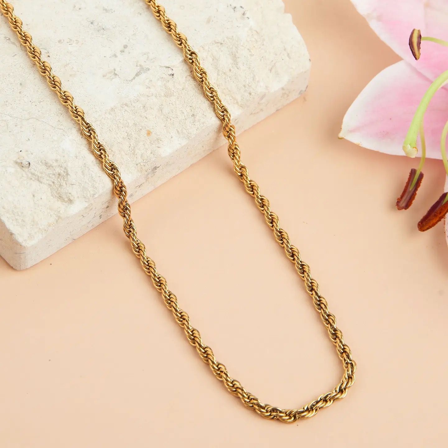 Gold Plated 18&quot; Rope Chain