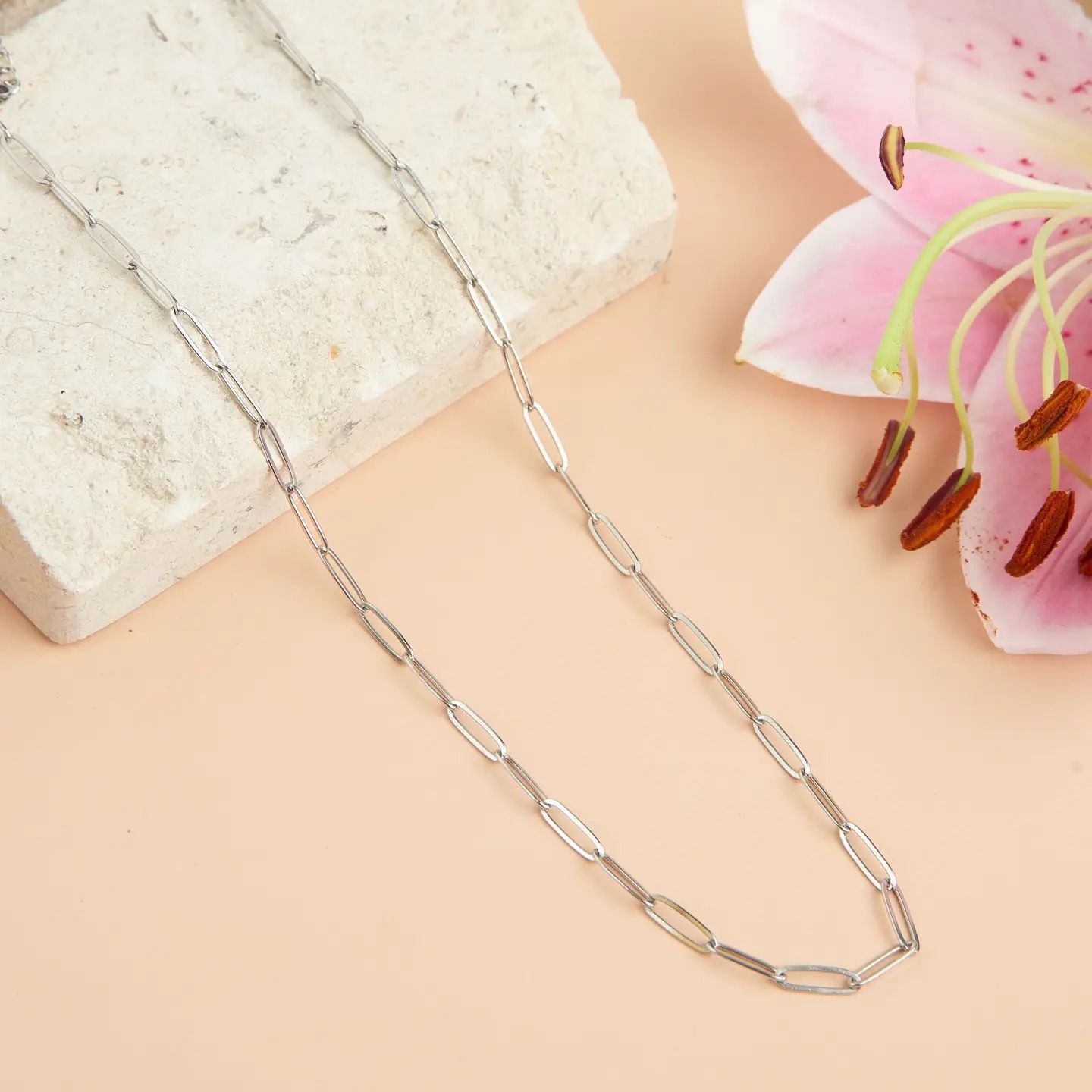 Stainless Steel 18&quot; Paperclip Chain Necklace