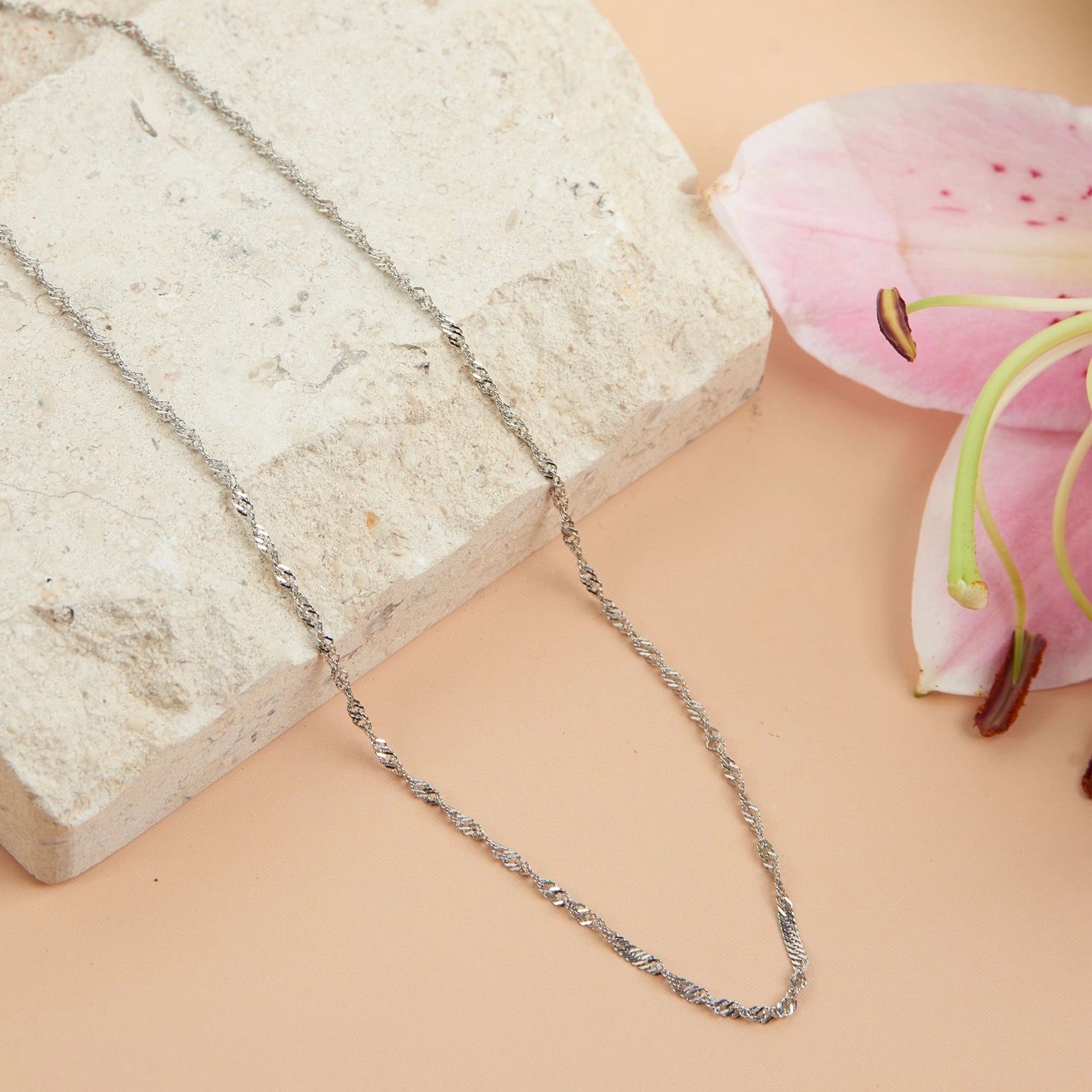 Silver Twisted Chain Necklace