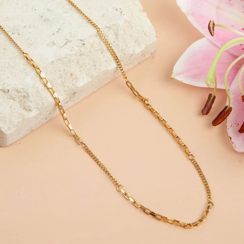 Gold Plated Multi Box Chain Necklace