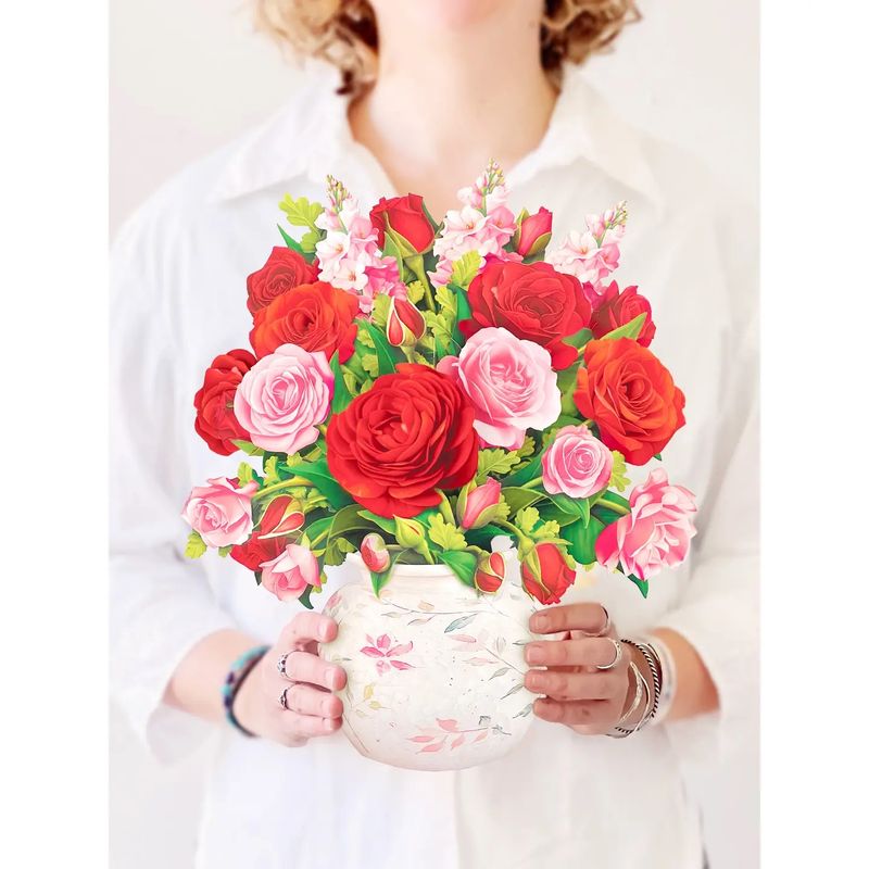Blooming Roses Pop Up Card