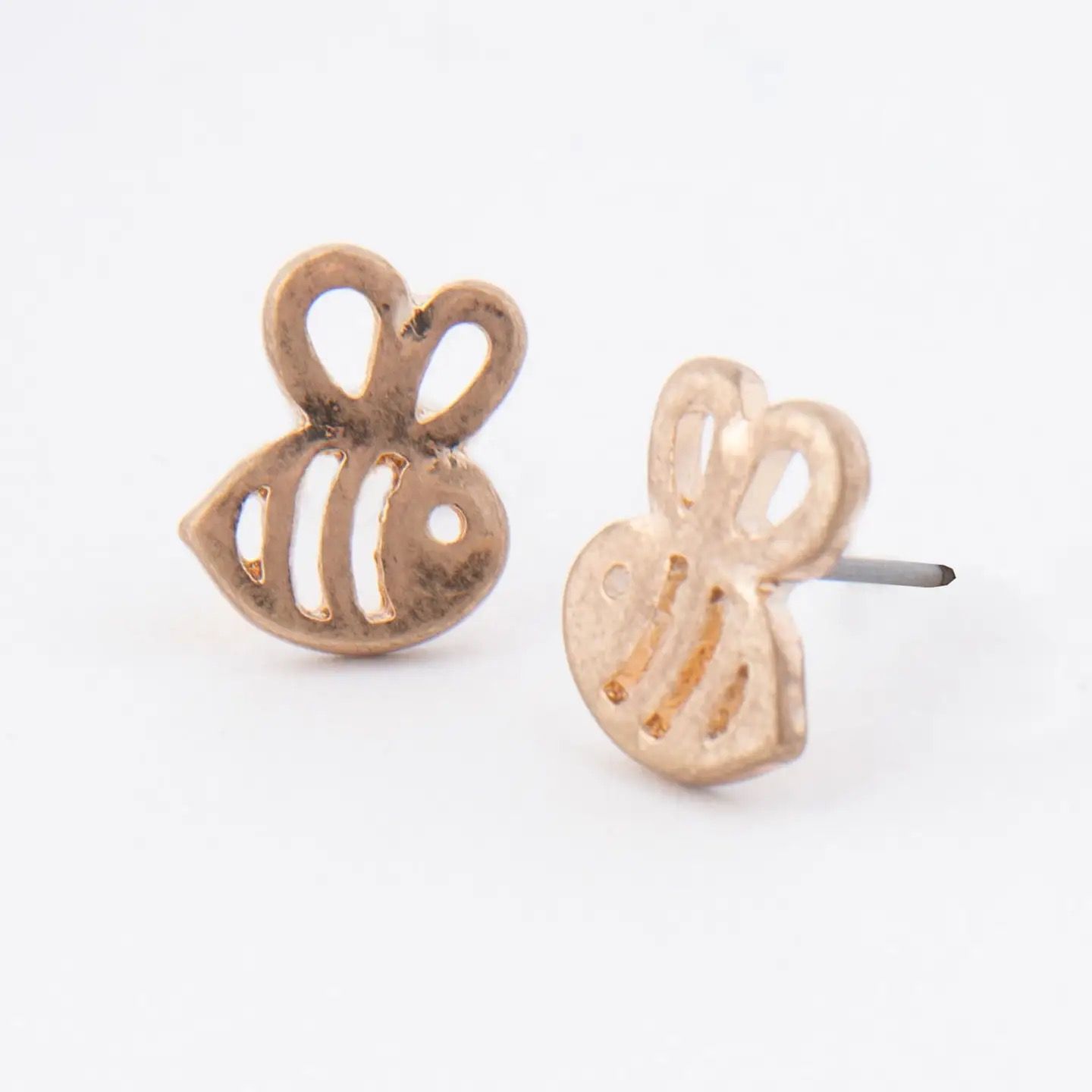 Bumblebee Stud Bud Earrings - Golden