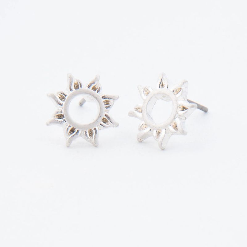 Sun Stud Buds Earrings - Silver