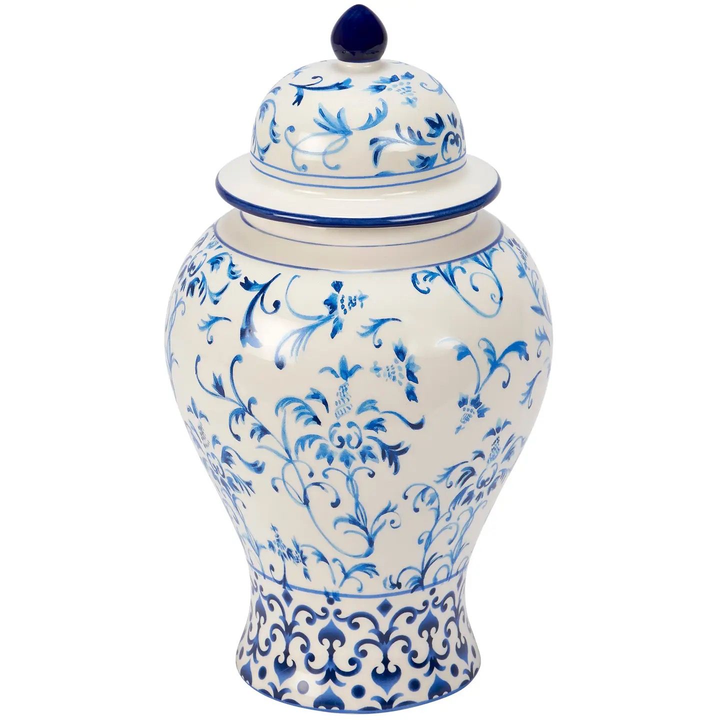 Large Indigo Temple Jar