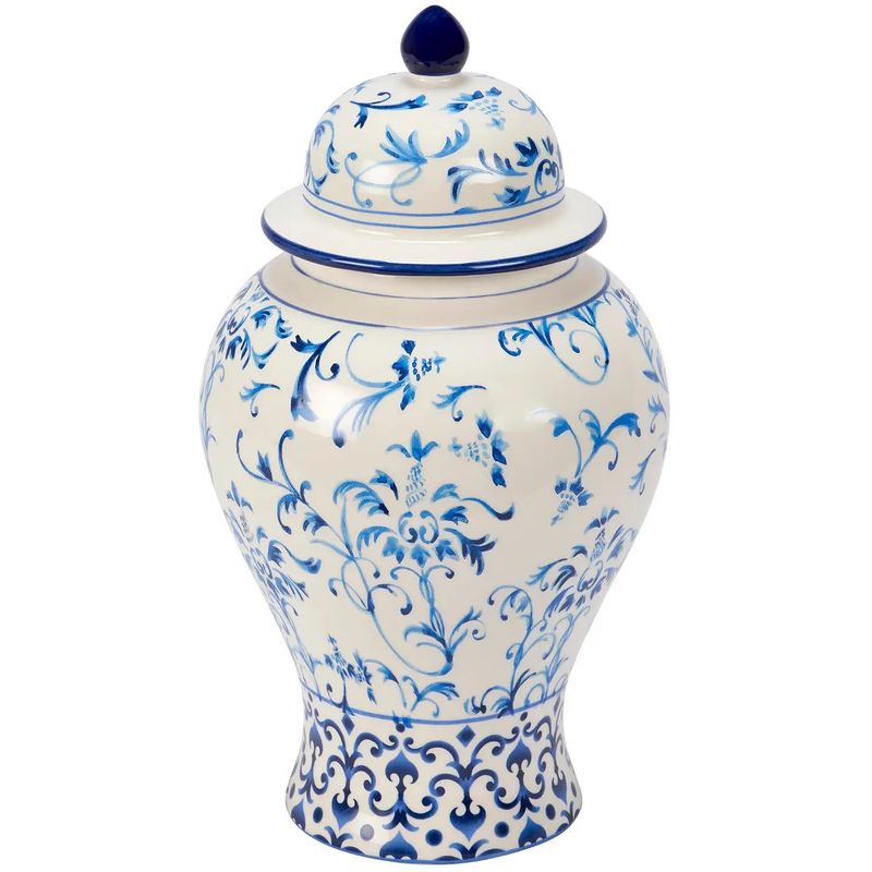 Large Indigo Temple Jar