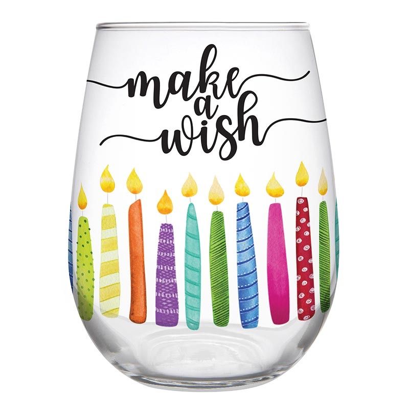 Stemless Wine Glass Make a Wish