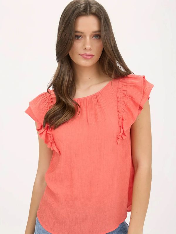 Ruffle Deail Back Bow Top