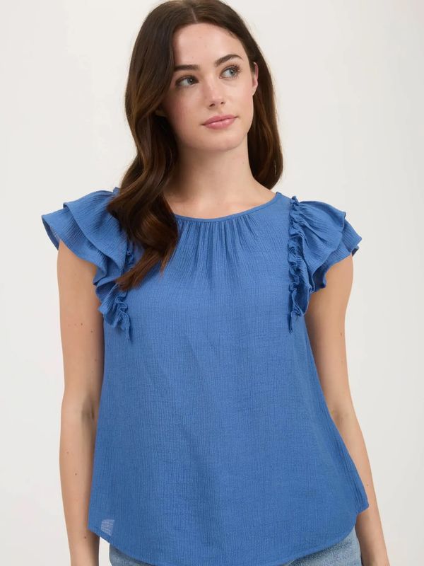 Ruffle Detail Back Bow Top