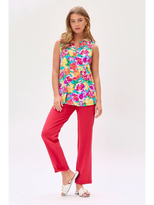 Bright &amp; Colorful Floral Sleeveless Tank Top